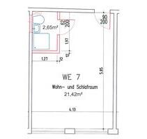 1 Zimmer Appartement zentral (400m zum Anger) in Erfurt mit DUWC