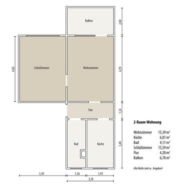 Foto - 2 Zimmer Etagenwohnung zur Miete in Gera