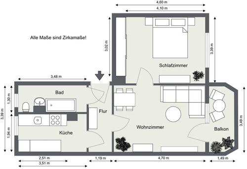 Foto - 2 Zimmer Etagenwohnung zur Miete in Gera