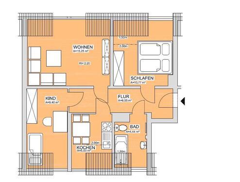 Foto - 3 Zimmer Dachgeschoßwohnung zur Miete in Werdau