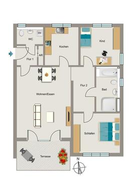 Foto - 3.5 Zimmer Erdgeschoßwohnung zur Miete in Dortmund