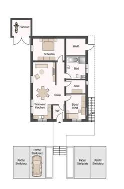 Foto - 3 Zimmer Wohnung, EG - Neubau - 1.200,00&nbsp;EUR Kaltmiete,