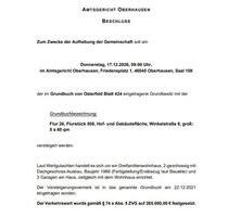 Gerichtlicher Versteigerungstermin – Oberhausen – 17.12.2026