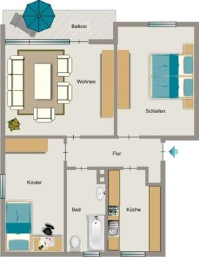 Foto - 3.5 Zimmer Etagenwohnung zur Miete in Moers