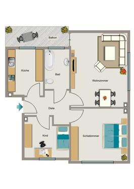 Foto - 3.5 Zimmer Etagenwohnung zur Miete in Neukirchen-Vluyn