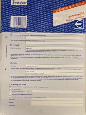 Foto - Formular für Mietvertrag Garagen