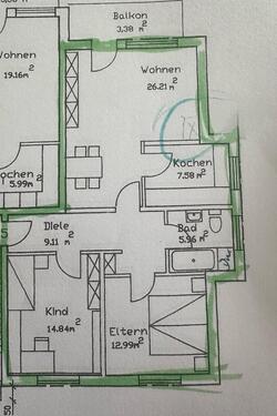 Foto - Wohnung 77m2 in Unna Massen (sonnige Balkonausrichtung)