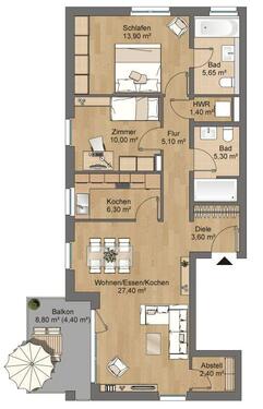 Foto - 3 Zimmer Etagenwohnung zur Miete in Hanau