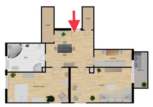 Foto - 2 Zimmer Dachgeschoßwohnung zur Miete in Minden