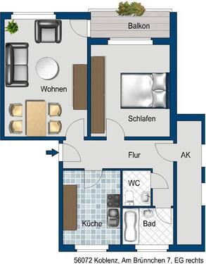 Foto - 2 Zimmer Erdgeschoßwohnung in Koblenz