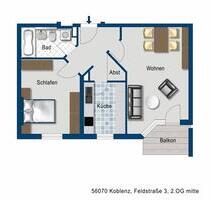 Wir sanieren frisch für Sie! Schöne 2-Zimmer-Wohnung mit Balkon - Koblenz Bubenheim