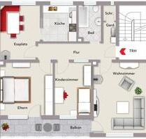 Helle 3-Zi.-EG-Wohnung (85 m²) in ruhiger Lage + EBK in G - Hösbach