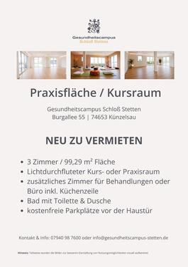 Foto - Praxis-Kursraum 99m² - 1.750,00&nbsp;EUR Kaltmiete, ca.&nbsp; 99,29&nbsp;m&sup2;