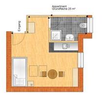 Appartment zu vermieten - 280,00&nbsp;EUR Kaltmiete, ca.&nbsp; 22,00&nbsp;m&sup2; in Roding (PLZ: 93426)