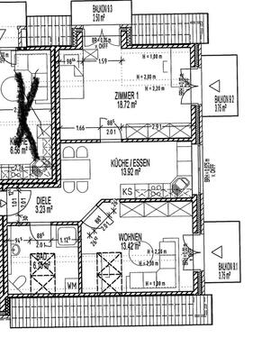 Foto - Helle 3-Zimmer-Dachgeschosswohnung (75 m²) zu vermieten