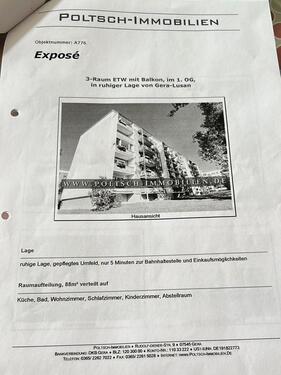 Foto - 3 Zimmer Etagenwohnung zum Kaufen in Gera