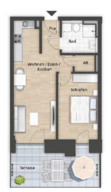Foto - Exklusive 2 Zimmer-Neubauwohnung mit Terrasse und Küche
