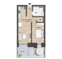 Exklusive 2 Zimmer-Neubauwohnung mit Terrasse und Küche - Bamberg Bamberg-Ost