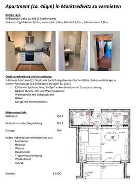 Foto - 1 Zimmer Etagenwohnung zur Miete in Waldershof