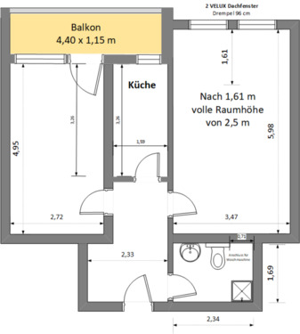 Foto - Vermietung 50 m², 2 Zi, K, D, Bad, Balkon, Keller und TG Platz
