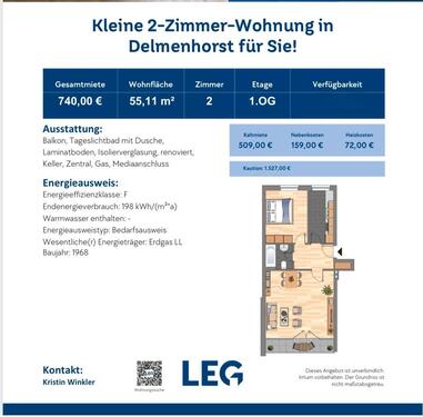Foto - 2-Zimmer-Wohnung – Nachmieter ab 01.06.2026
