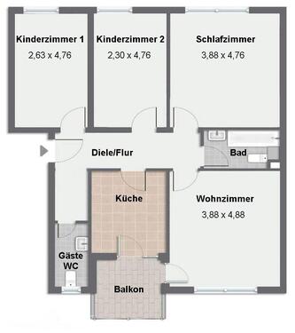 Foto - 4 Zimmer Wohnung, Balkon, Kfz-Stellplatz, direkt vom Eigentümmer