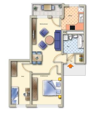 Foto - 3 Zimmer Erdgeschoßwohnung zur Miete in Freiberg