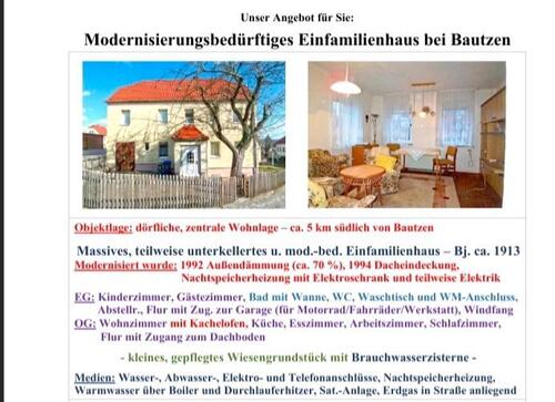 Foto - Modernisierungbeürftiges Einfamilienhaus bei Bautzen
