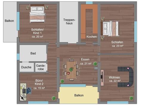 Foto - Großzugige 5-Zimmer Wohnung mit 2 Balkonen in ruhiger Lage