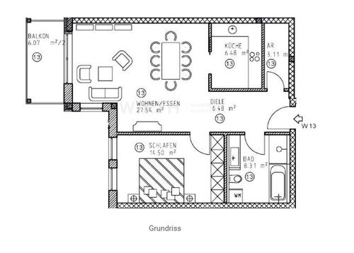 Foto - Mietwohnung: Attraktive 2-Zimmer Wohnung mit Balkon in Kempten