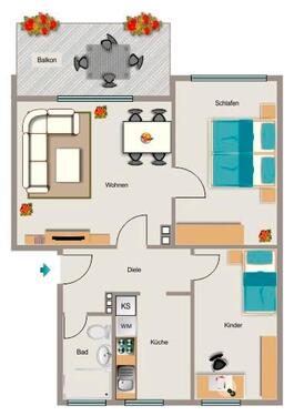 Foto - 3.5 Zimmer Erdgeschoßwohnung zur Miete in Duisburg