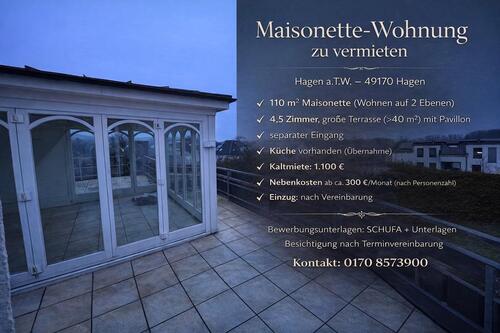 Foto - Maisonette-Wohnung (2 Ebenen) - 110qm - grosse Terasse