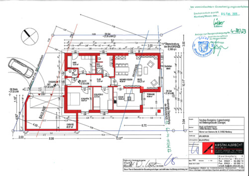 Foto - Grundstück mit Baugenehmigung für Bungalow mit Doppelgarage