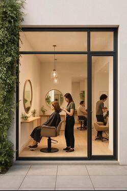 Foto - Friseursalon in einer Geschäftszeile in Kamen Süd