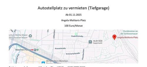 Foto - Tiefgaragenstellplatz zur Untermiete in Pasing