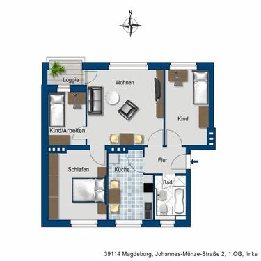 Foto - 3.5 Zimmer Etagenwohnung zur Miete in Magdeburg
