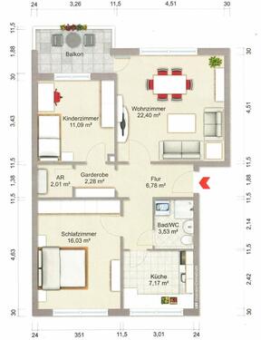 Foto - 3-Raum-Wohnung in Braunschweig-Heidberg