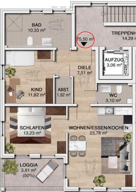 Foto - 3 Zimmer Etagenwohnung in Ense
