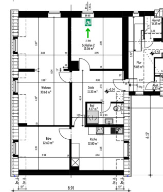 Foto - Mietwohnung Uedem - 750,00&nbsp;EUR Kaltmiete, ca.&nbsp; 86,00&nbsp;m&sup2;
