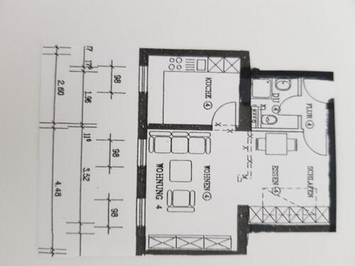 Foto - 1 Raum Appartement Wohnung Jena Zentrum Küche 44 qm ab 01.01.26