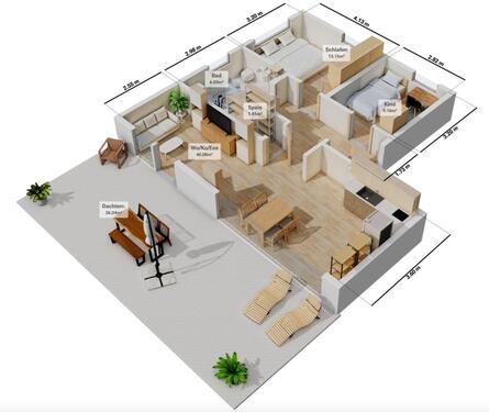 Foto - Moderne Penthouse-Wohnung - 1.200,00&nbsp;EUR Kaltmiete, ca.&nbsp; 88,00&nbsp;m&sup2;