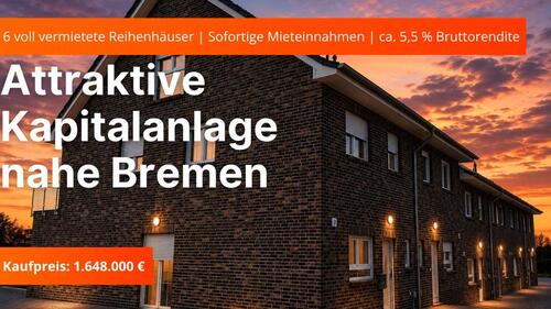 Foto - 6 vollvermietete Reihenhäuser bei Bremen, privat & provisionsfrei
