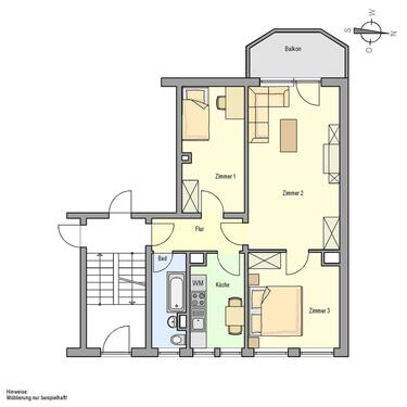 Foto - Renovierte 3 Raum Wohnung mit Balkon und Markise