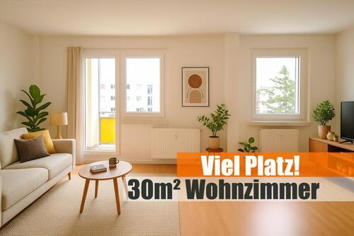 Foto - 2-Raum-Wohnung mit lichtdurchflutetem 30 m² Wohnzimmer, Balkon und EBK