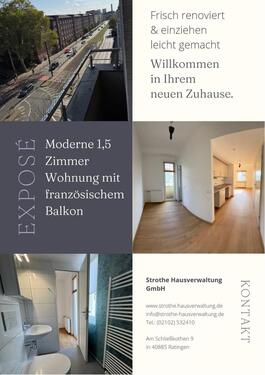 Foto - Moderne 1,5 Zimmer Wohnung mit französischen Balkon