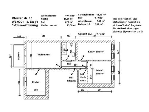 Foto - 3 Zimmer Etagenwohnung in Salzwedel