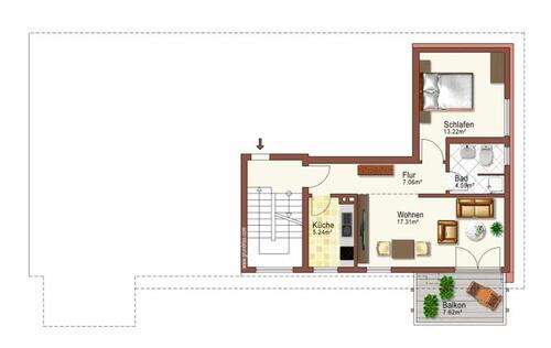 Foto - Komplett renoviert: zentrale 2-Zimmer-Wohnung