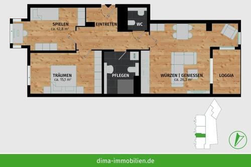 Foto - 3 Zimmer Etagenwohnung zur Miete in Leipzig