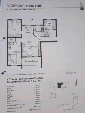 Foto - 3 Raum Wohnung 90 Quadratmeter mit Küche und Tiefgaragenplatz