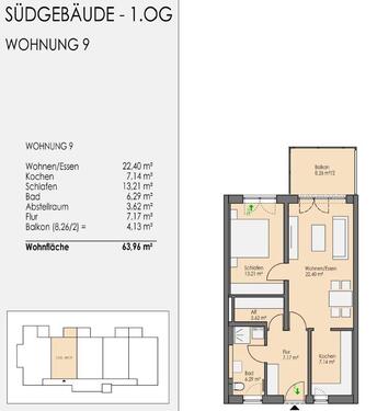 Foto - 2 Zimmer Etagenwohnung zur Miete in Straubing
